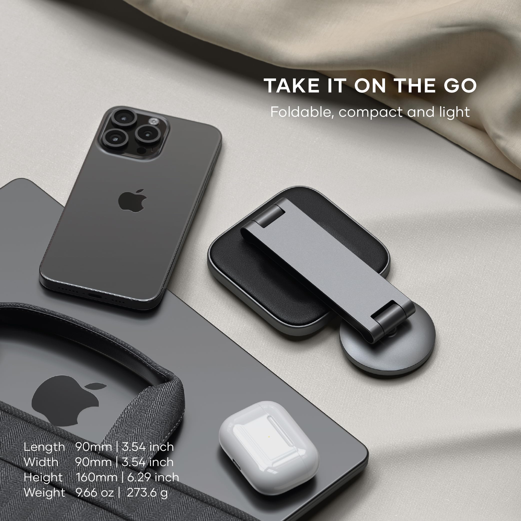 Satechi 2 in 1 Wireless Charger, Qi2 15W Dual Wireless Charger Stand, Magnetic, Foldable Travel Charger Station for iPhone 17 to 12 Series, and AirPods Pro 4/3/2 - Image 5