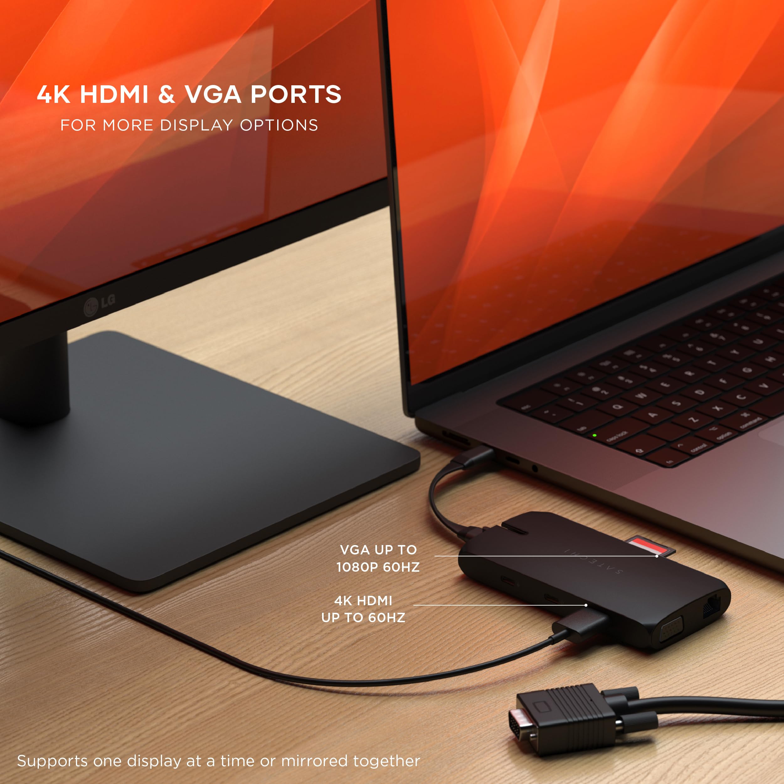 SATECHI 9 in 1 USB C Hub, Multiport Adapter with HDMI 4K, Ethernet, USB-A 3.0, SD/Micro SD Readers, for MacBook Pro/Air M2/M1, iPad Pro/Air M2/M1, Mac mini M2, iMac M1 - Black - Image 5