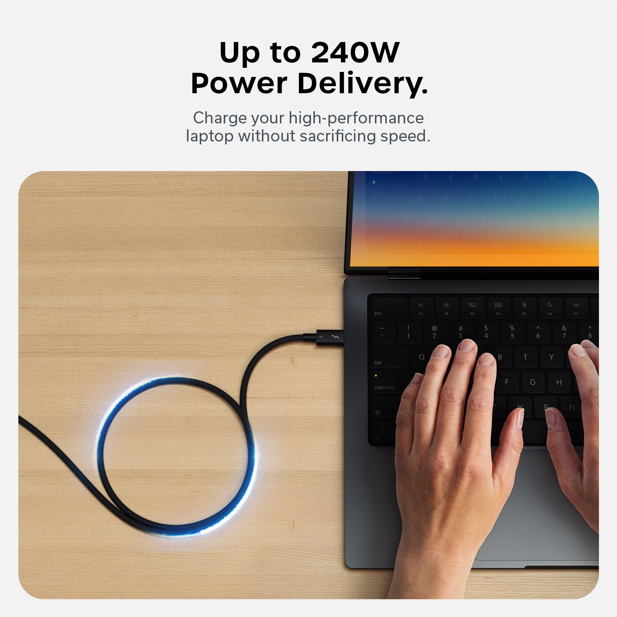 Satechi Certified Thunderbolt 5 Cable, 240W PD, 120Gb/s Data, Dual 8K@60Hz, Triple 4K@144Hz, Braided Thunderbolt 5/4/3, Compatible USB-C Cable for iPhone 17, MacBook Air/Pro, Laptops - Image 4