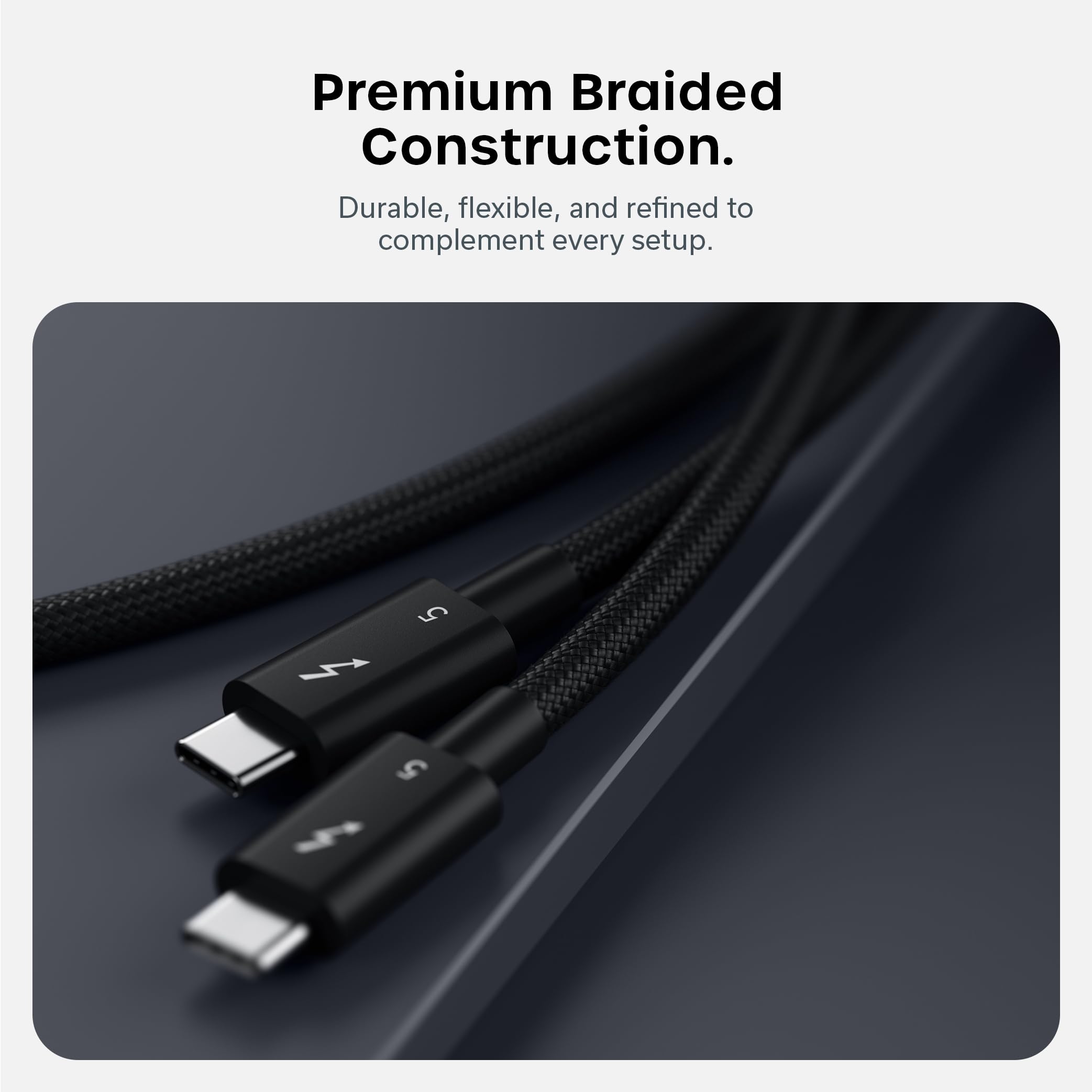 Satechi Certified Thunderbolt 5 Cable, 240W PD, 120Gb/s Data, Dual 8K@60Hz, Triple 4K@144Hz, Braided Thunderbolt 5/4/3, Compatible USB-C Cable for iPhone 17, MacBook Air/Pro, Laptops - Image 7