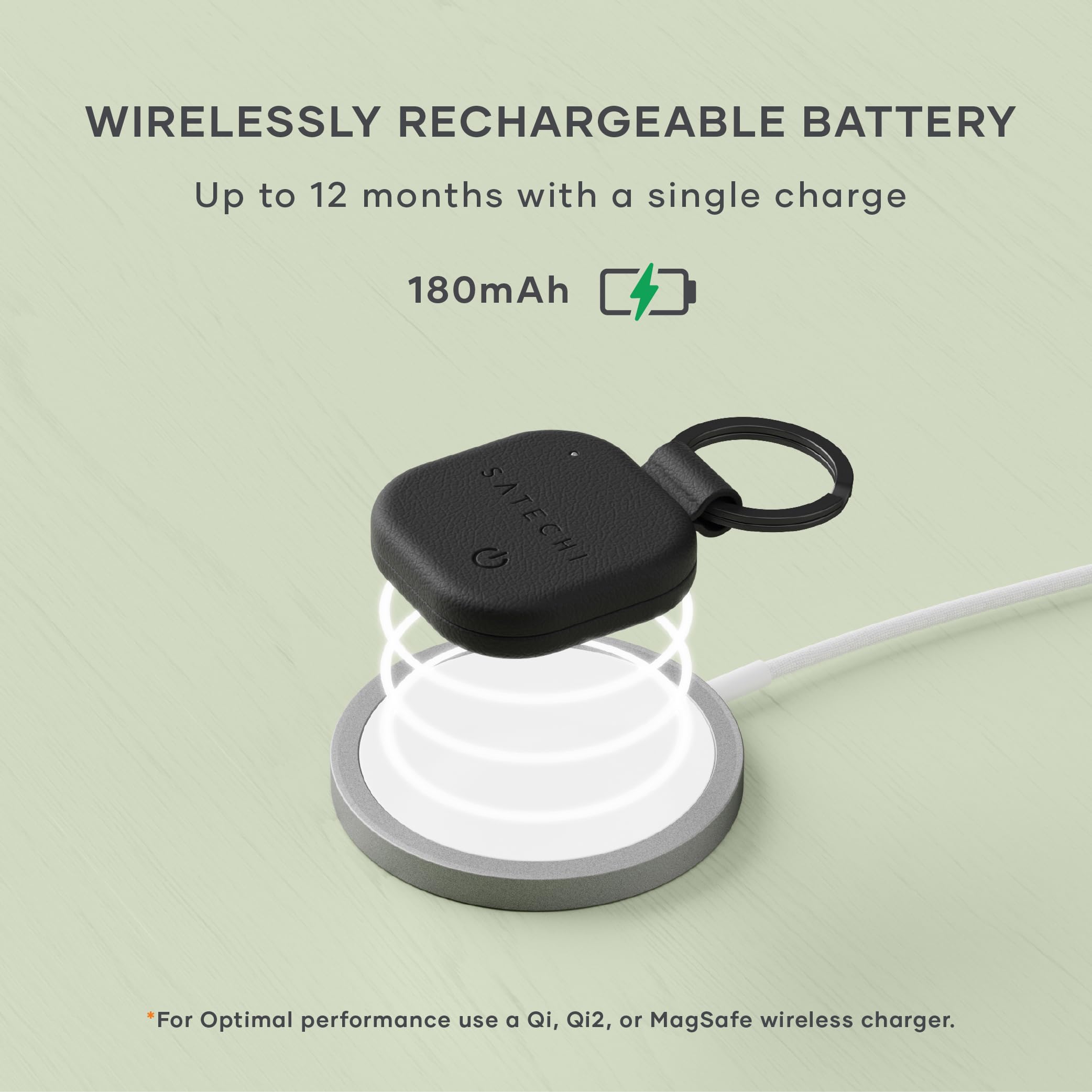 Satechi FindAll with Find My, Keychain & Glasses Case, Wireless Rechargeable, Location Tracker - Black - Image 5