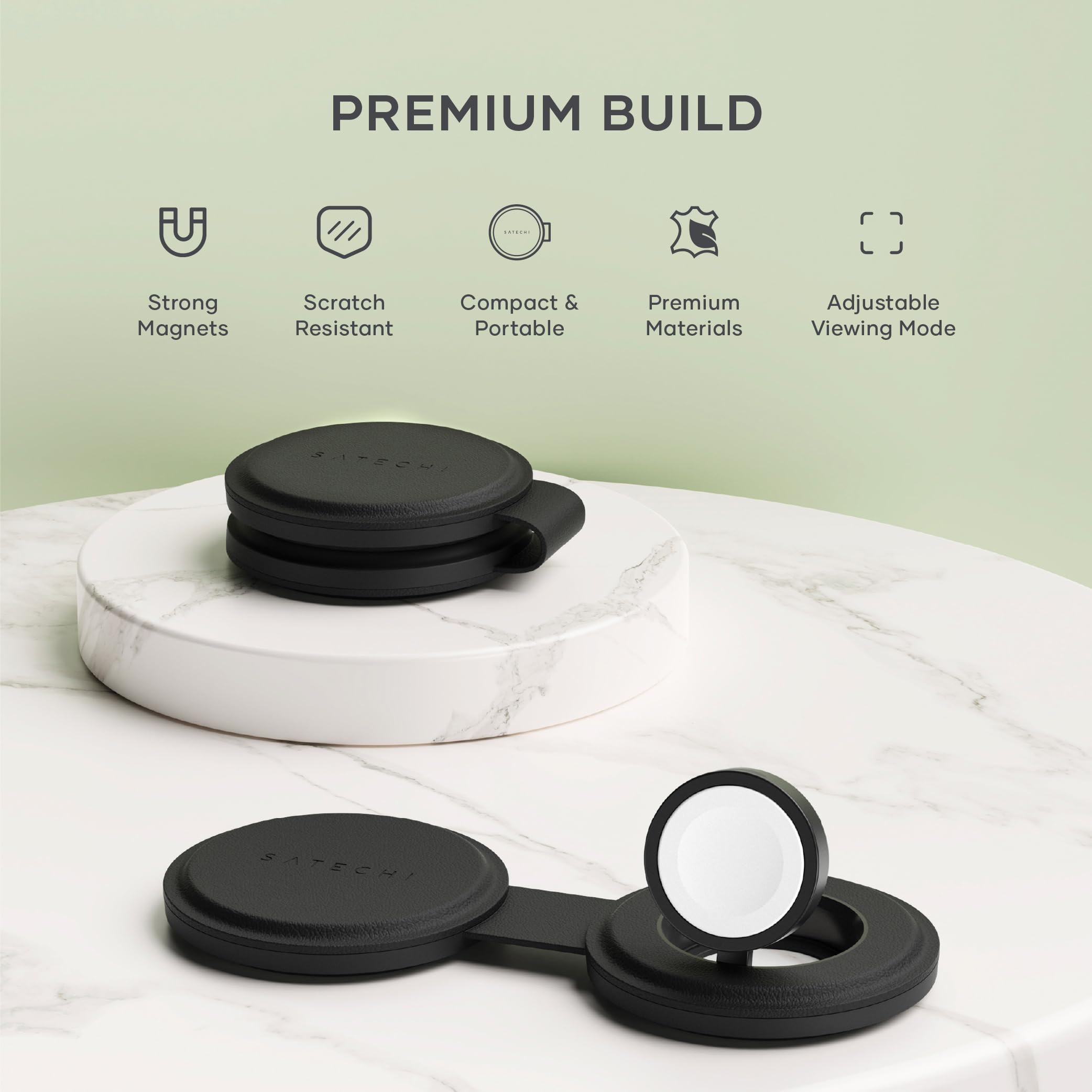 Satechi OntheGo™ 2 in 1 Wireless Charger, Qi2 Portable Charger with 15W Fast Charging for iPhone 17 to 12 Series and 5W for Apple Watch, Magnetic Travel Charging Station – Black - Image 7