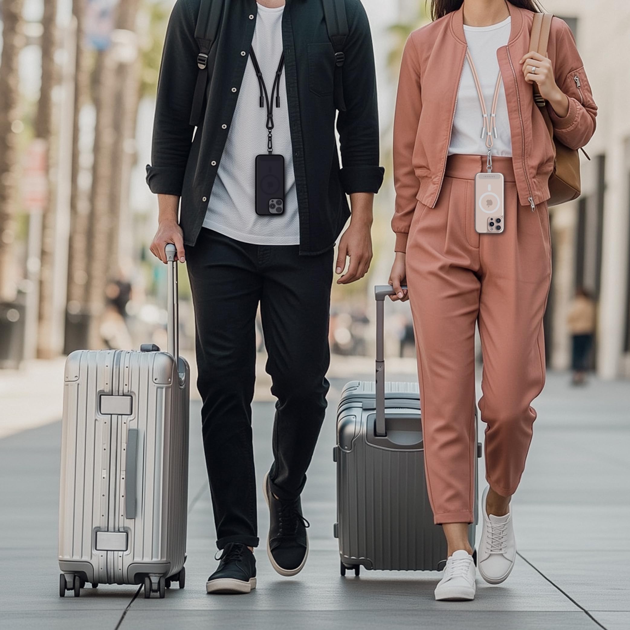 Satechi OntheGo USB-C Lanyard Cable, 60W Fast Charging, 480Mbps Data Transfer, Built-in Crossbody Strap, Adjustable 1.5m / 4.9ft Braided Cord, USB-C to USB-C Cable for iPhone, Android – Black - Image 9