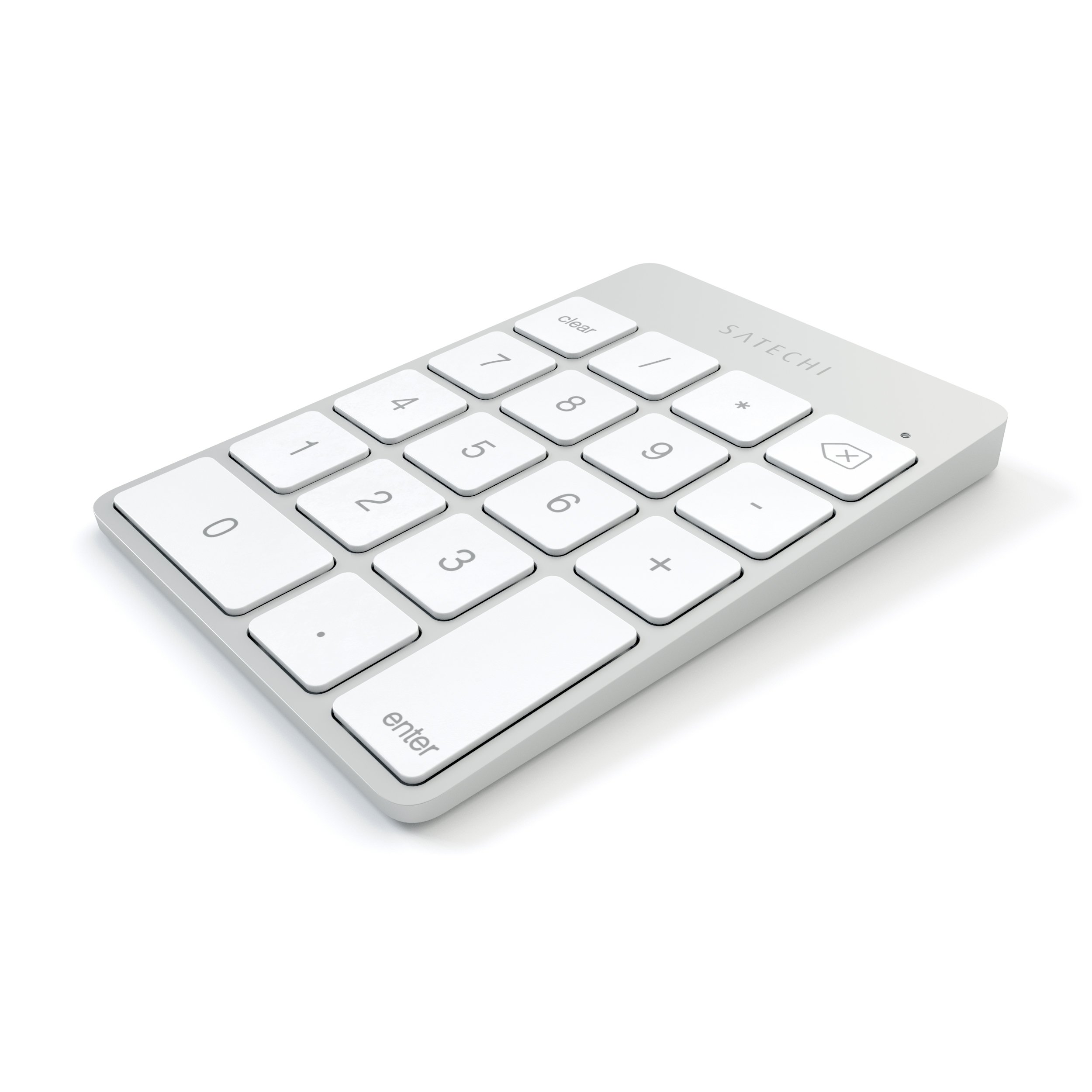Satechi Slim Aluminum Bluetooth Keypad, Wireless Number Pad with 18 Keys, Micro USB Rechargeable Numpad, External Number Pad for MacBook Air/Pro M5/M4, iPad Air/Pro M5/M4/M3, iMac, PC - Silver - Image 3