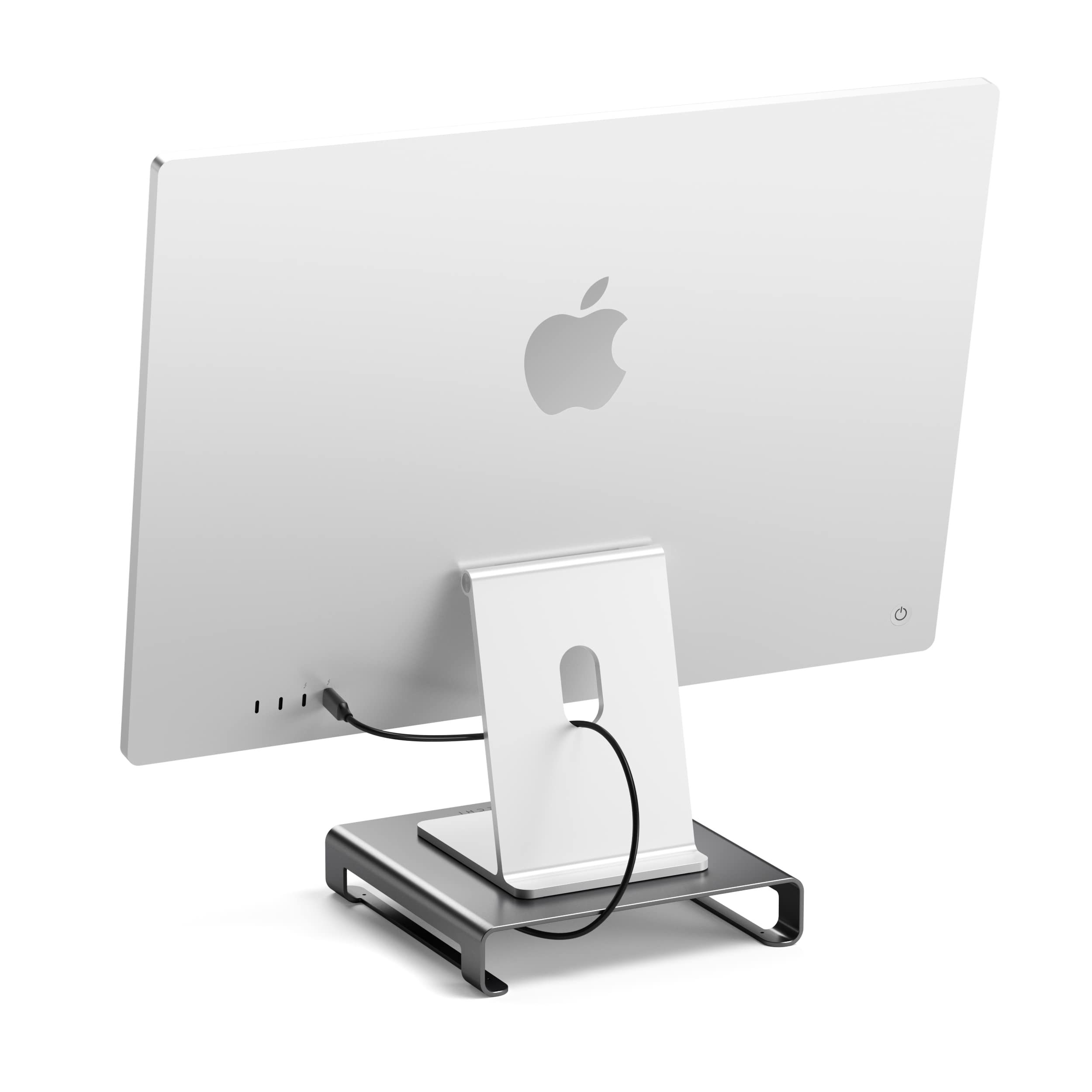 SATECHI Type-C Aluminum Monitor Stand Hub with USB-C Data, USB 3.0, Micro/SD Card Slots & 3.5mm Headphone Jack - for Apple Studio Display, iMac, iMac Pro (Space Grey) - Image 7