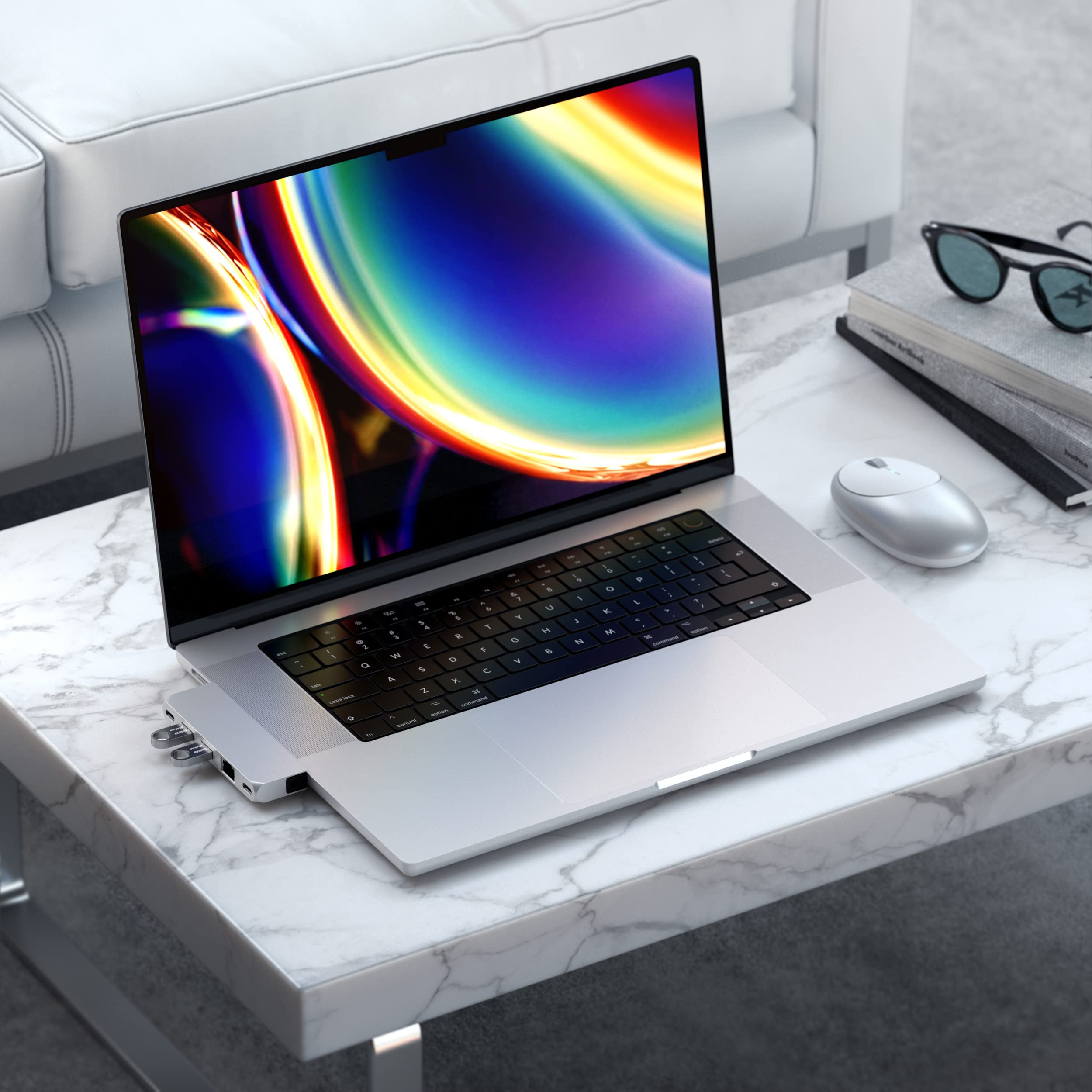 Satechi USB C Hub Multiport Adapter Pro Hub Mini, USBC Dongle with USB4 Port, USB C Data, 2 USB-A Data, Ethernet, Audio Jack, for MacBook Air/Pro M5/M4/M3/M2/M1 - Silver - Image 5